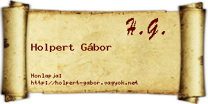 Holpert Gábor névjegykártya